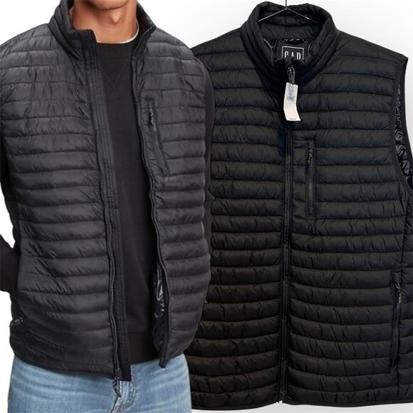 GAP Puffer Vest Lightweight Packable Water Resistant in Black Size L - Picture 1 of 16